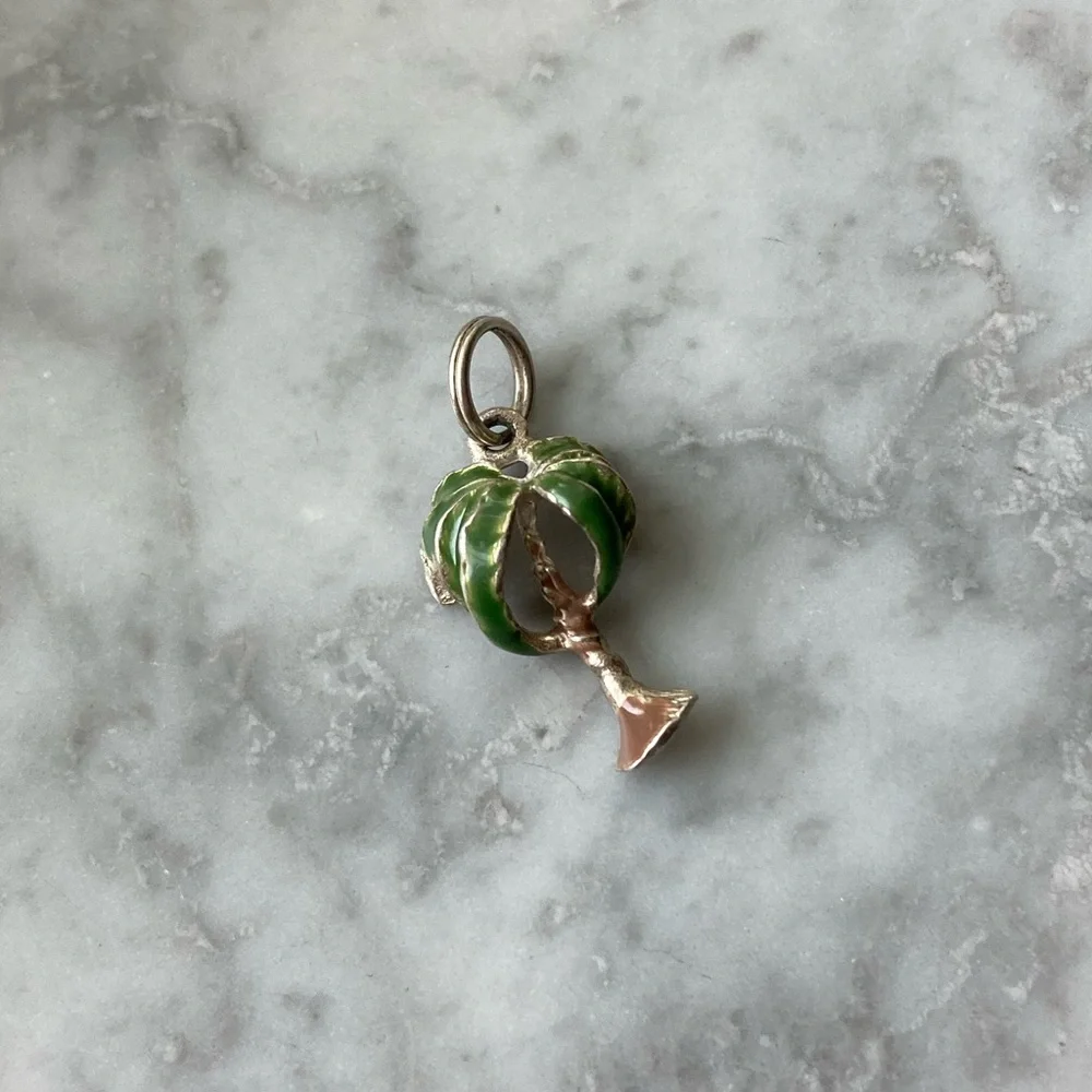 Sterling & Enamel Palm Tree Charm 🌴
